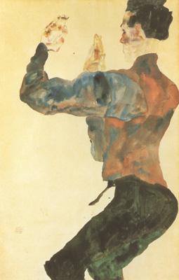Egon Schiele Self-Portrait with Raised Arms,Back View (mk12)